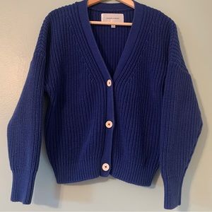 Tradlands Shelter Cardigan Marine Blue Women’s Smsll Knit Sweater